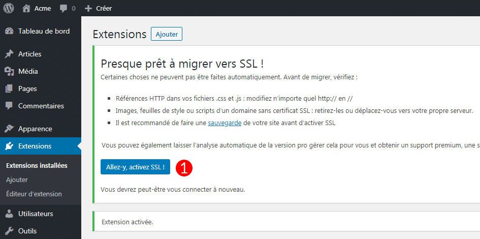Activer le SSL