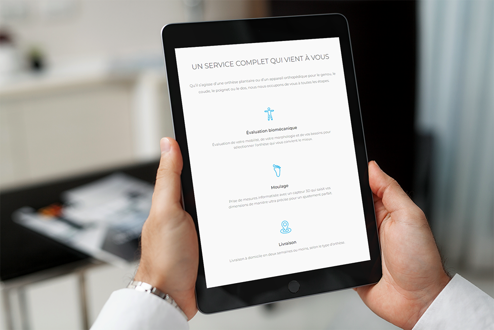 Le site one pager d'Orthomobile
