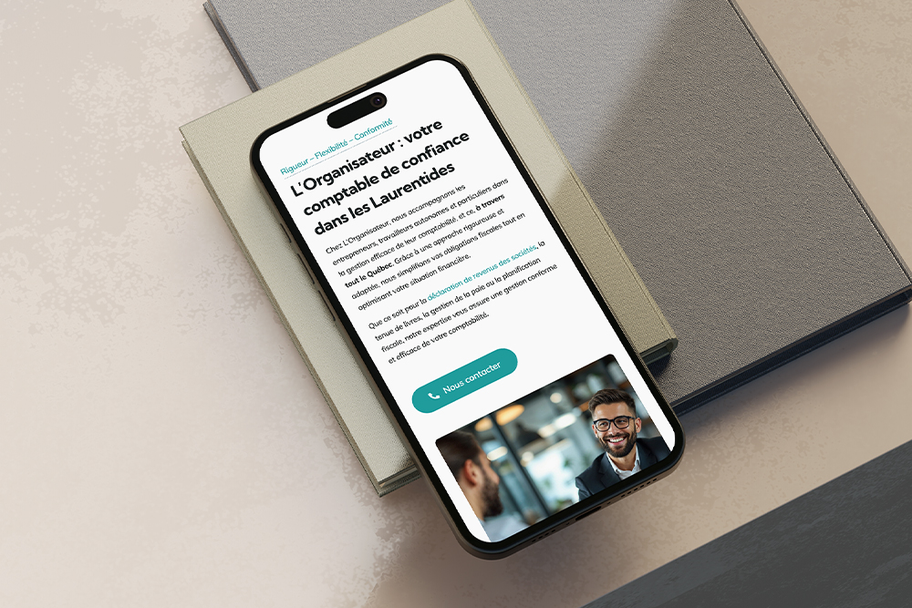 Site Web de comptable pour L'organisateur