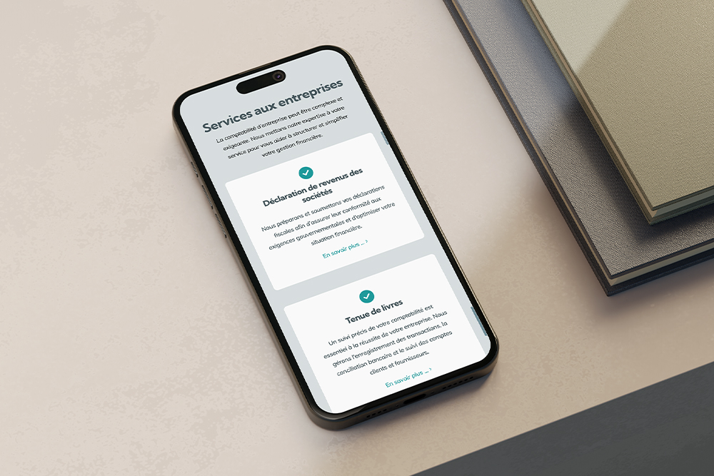 Site Web de comptable pour L'organisateur